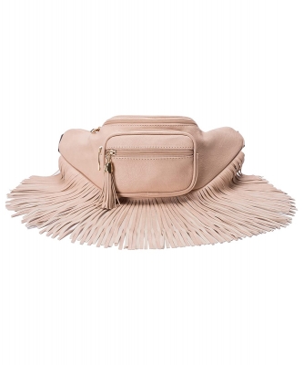 Fashion Fringe Tassel Fanny Pack Waist Bag KL088 NUDE